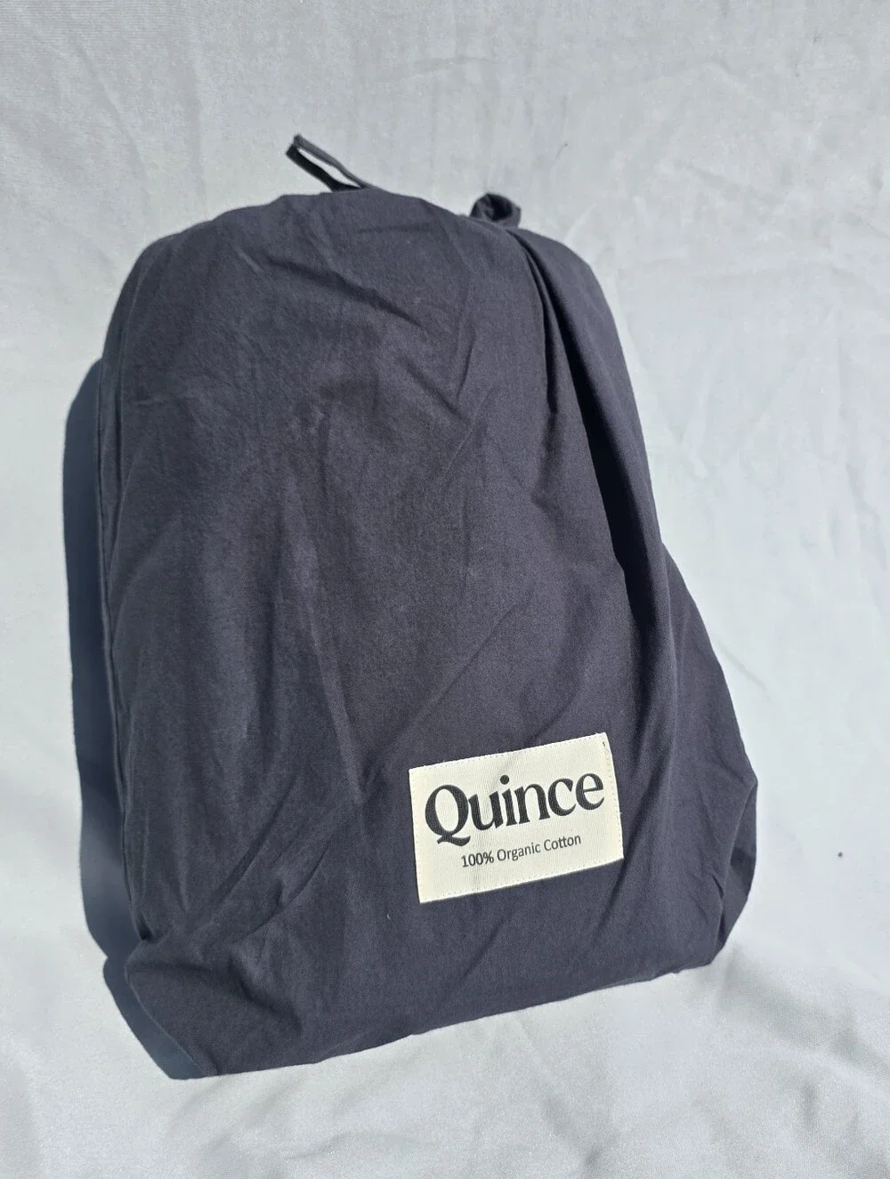 Quince Organic Brushed Cotton Duvet Cover King/Cal-King Nightfall Dark Gray